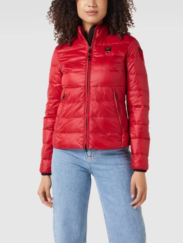 Blauer Usa Daunenjacke Mit Brand-Detail – Rot 5