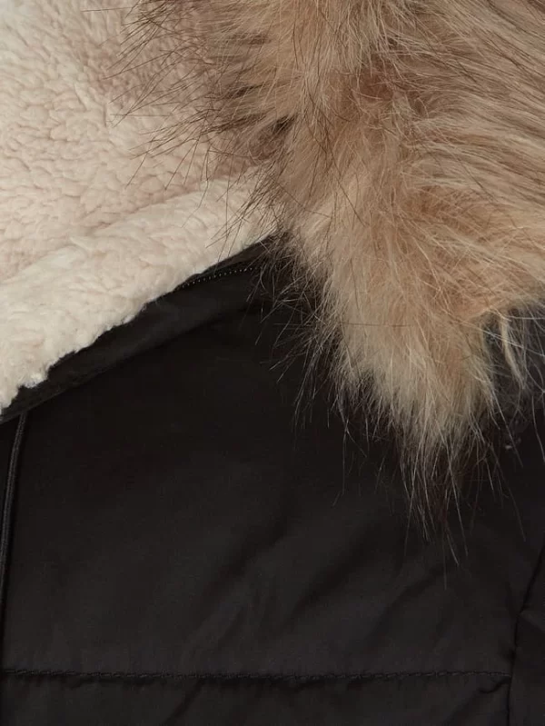Lauren Ralph Lauren PLUS SIZE Daunenjacke Mit Webpelz – Schwarz 6