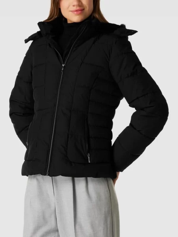 Jake*s Collection Steppjacke Mit Kunstpelzkragen – Schwarz 5