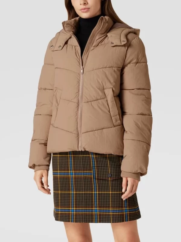 Pieces Steppjacke Mit Kapuze – Taupe 5