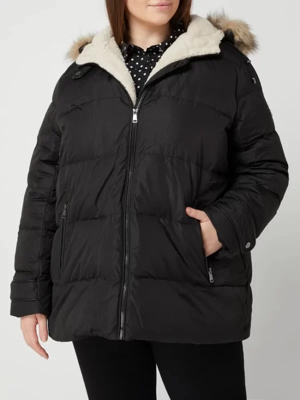 Lauren Ralph Lauren PLUS SIZE Daunenjacke Mit Webpelz – Schwarz 5