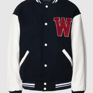 REVIEW College-Jacke Mit Stehkragen – Marineblau 9