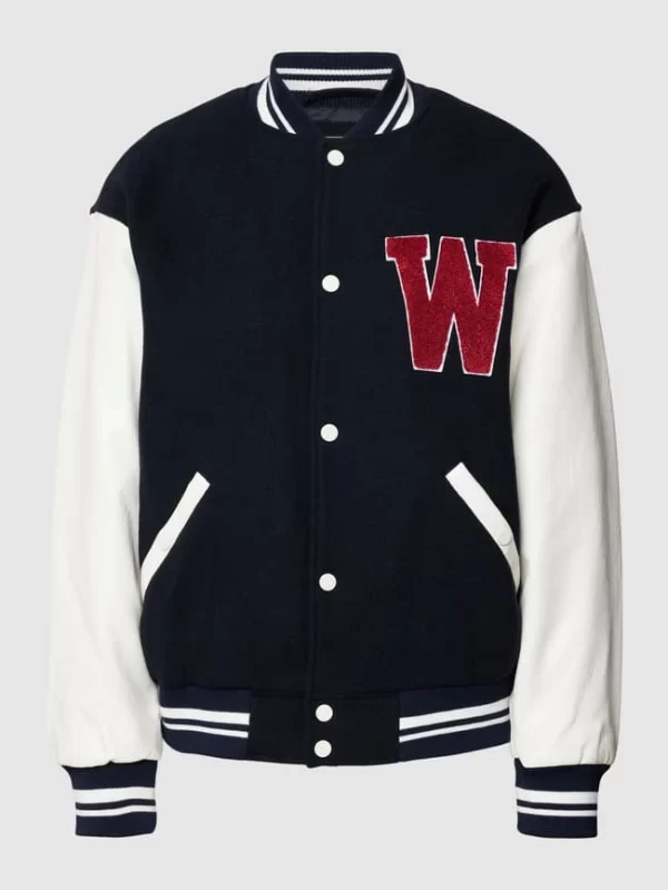 REVIEW College-Jacke Mit Stehkragen – Marineblau 3