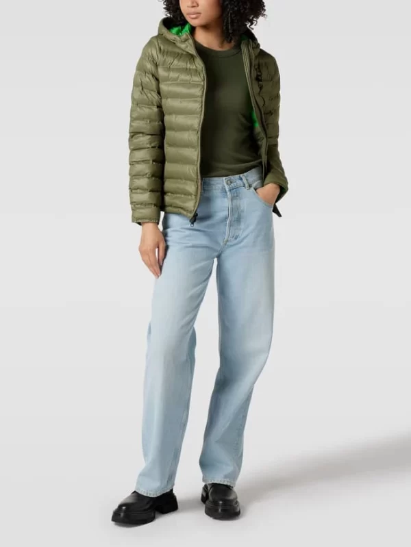 Blauer Usa Steppjacke Mit Label-Patch – Olivgrün 1