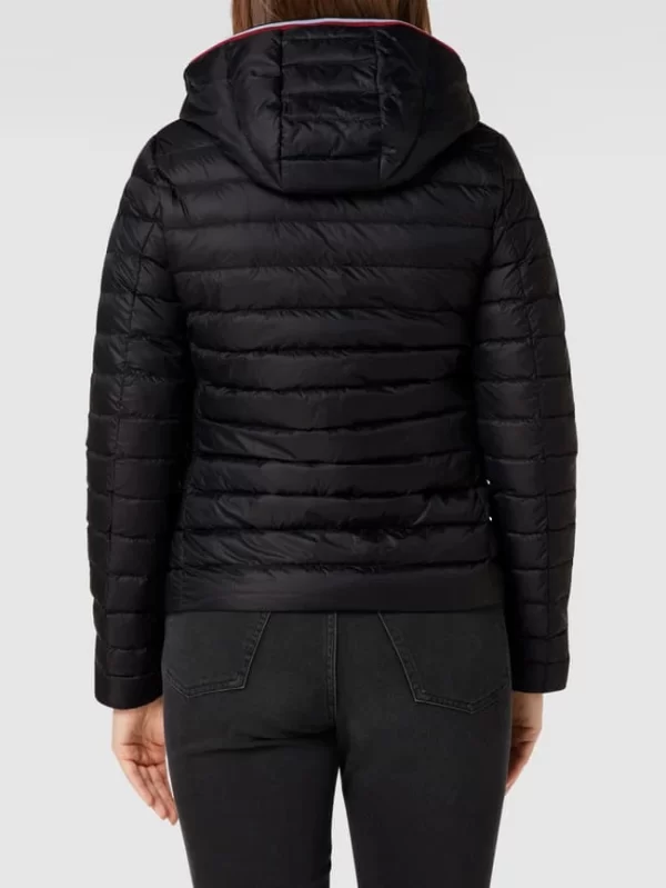 Tommy Hilfiger Daunenjacke In Stepp-Optik Mit Kapuze – Schwarz 6