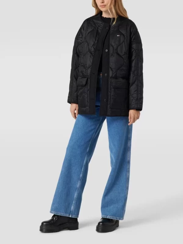 Tommy Jeans Oversized Steppjacke Mit Label-Stitching Modell ‘ONION QUILT’ – Schwarz 1