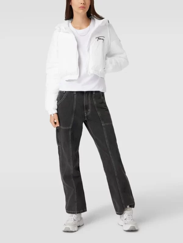 Tommy Jeans Cropped Steppjacke Mit Label-Stitching Modell ‘SIGNATURE CROPPED’ – Weiß 1