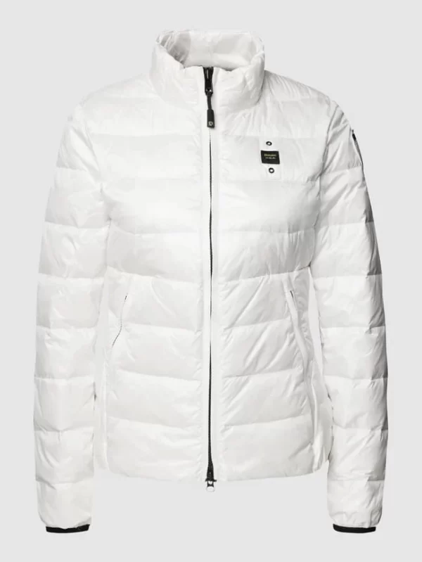 Blauer Usa Daunenjacke Mit Brand-Detail – Weiß 3
