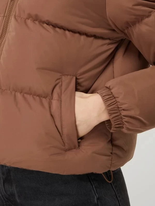 URBAN CLASSICS Cropped Steppjacke Mit Stehkragen – Camel 4