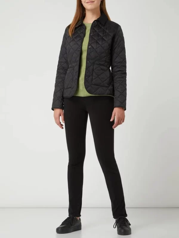 Barbour Steppjacke Mit Cordkragen Modell ‘Deveron’ – Schwarz 1
