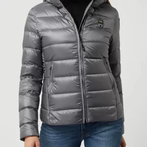 Blauer Usa Daunenjacke Mit Kapuze – Silber 13