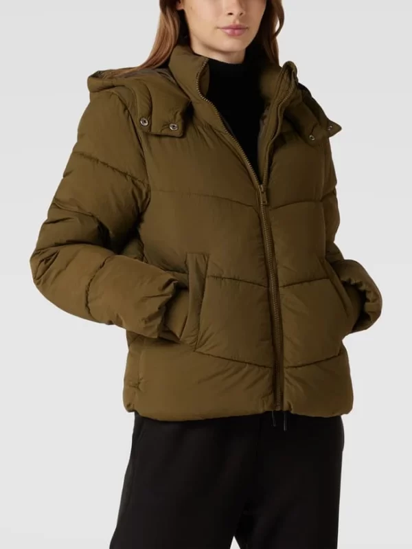 Pieces Steppjacke Mit Kapuze – Olivgrün 5