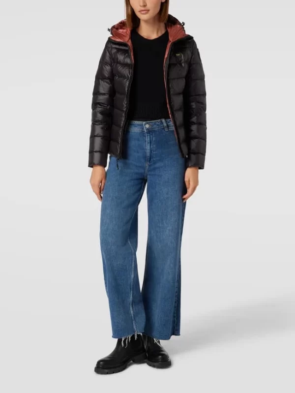 Blauer Usa Daunenjacke Mit Kapuze – Schwarz 1