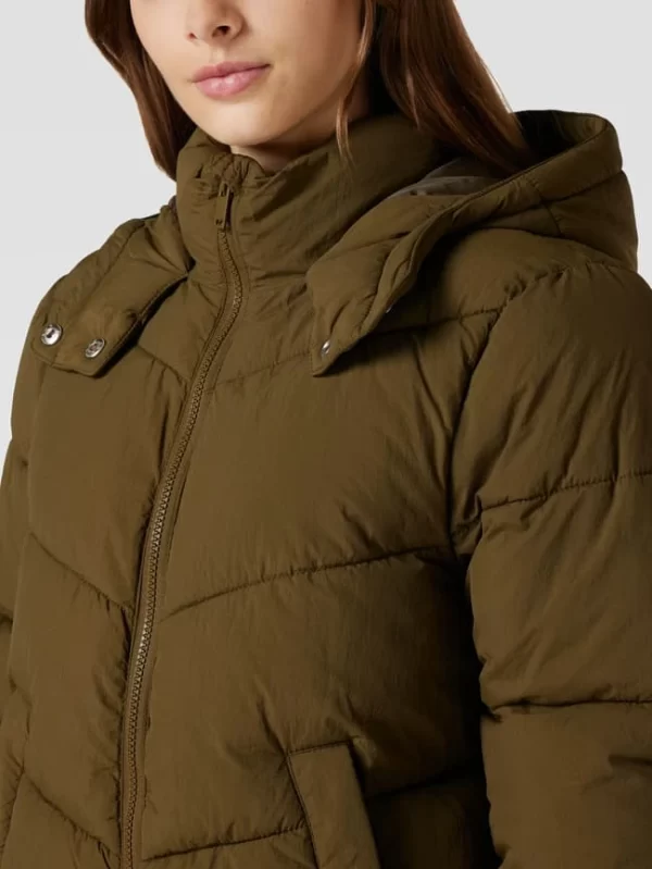 Pieces Steppjacke Mit Kapuze – Olivgrün 4
