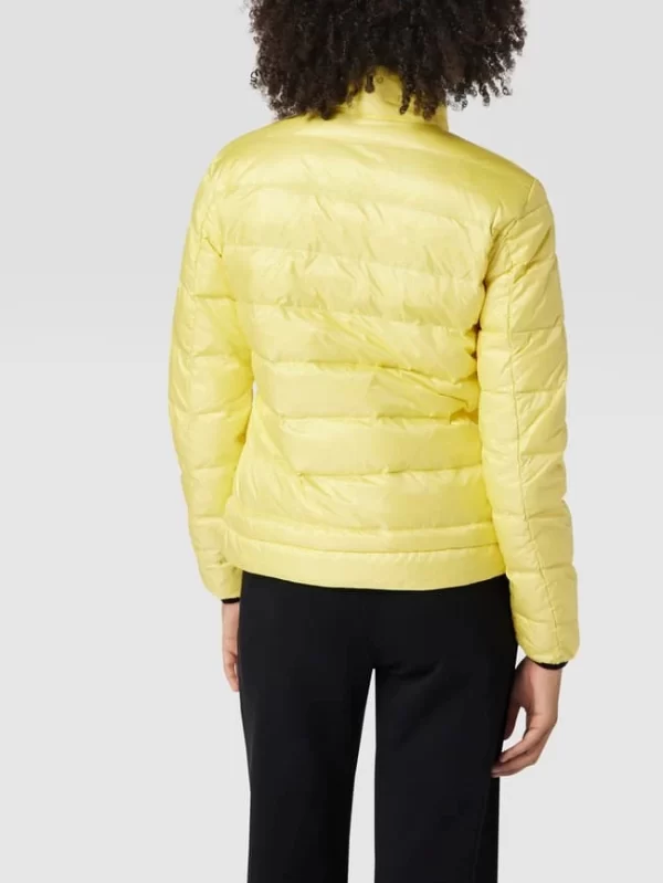 Blauer Usa Daunenjacke In Stepp-Optik – Gelb 6
