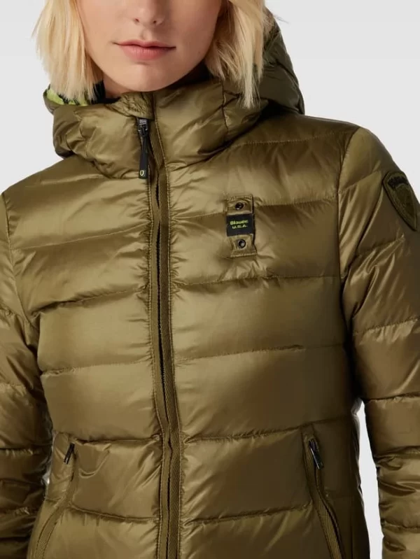 Blauer Usa Daunenjacke Mit Label-Patch – Olivgrün 4