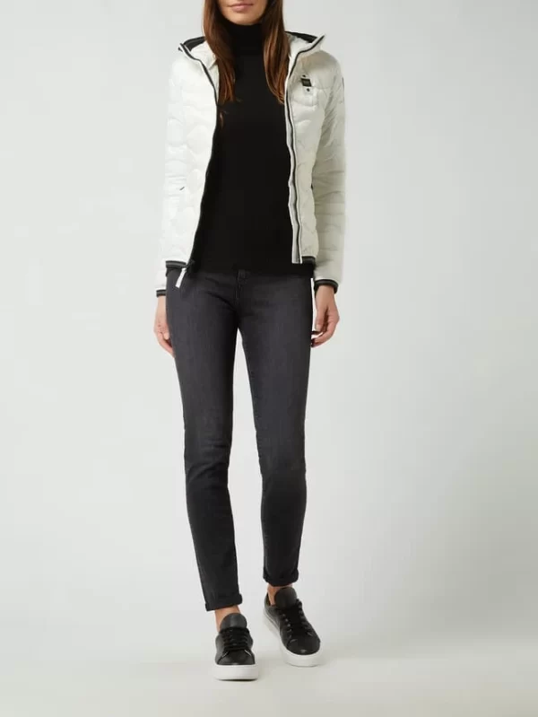 Blauer Usa Daunenjacke Mit Kapuze – Weiß 1