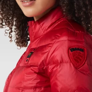 Blauer Usa Daunenjacke Mit Brand-Detail – Rot 11