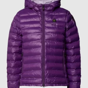 Blauer Usa Steppjacke Mit Label-Patch – Lila 9