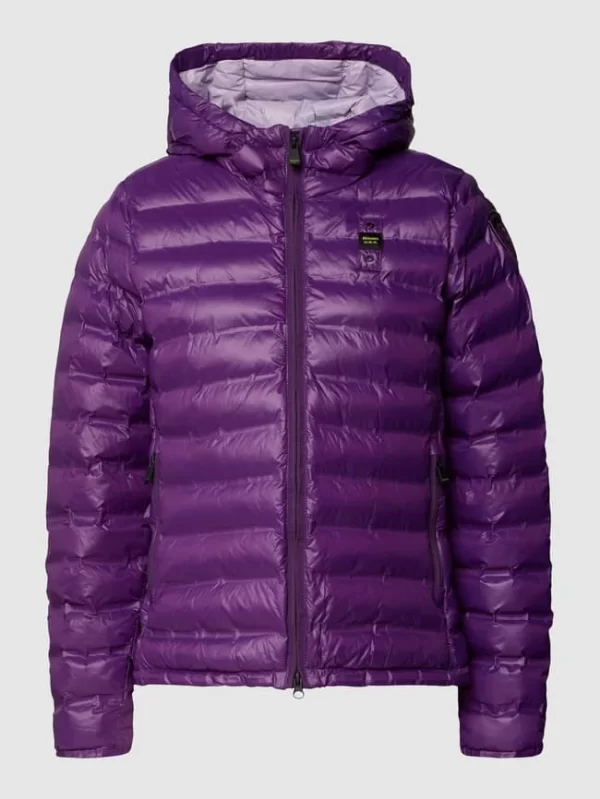 Blauer Usa Steppjacke Mit Label-Patch – Lila 3
