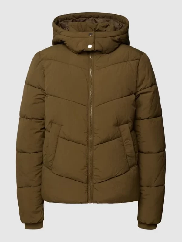 Pieces Steppjacke Mit Kapuze – Olivgrün 3