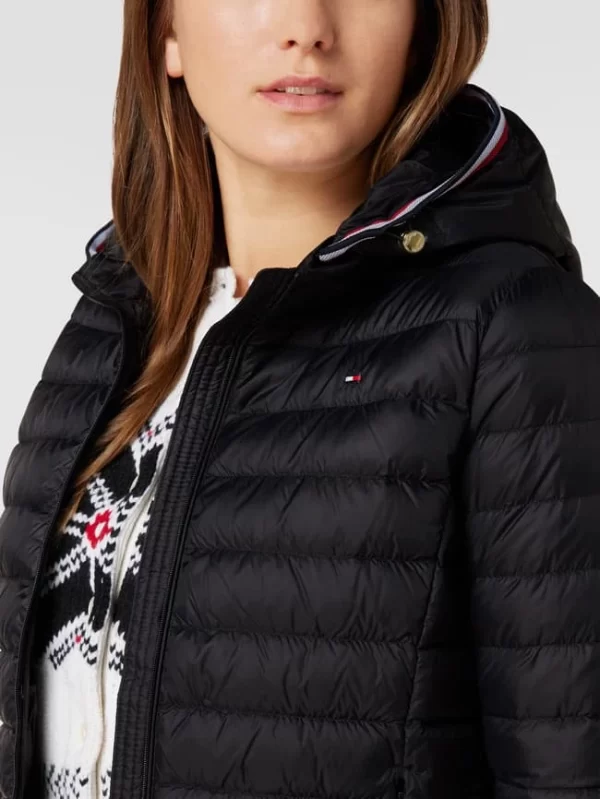 Tommy Hilfiger Daunenjacke In Stepp-Optik Mit Kapuze – Schwarz 4
