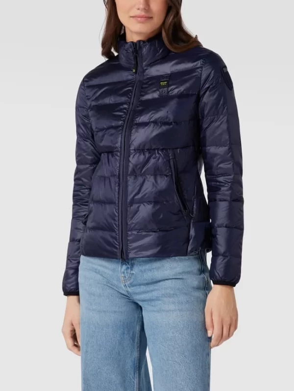 Blauer Usa Daunenjacke Mit Brand-Detail – Marineblau 5