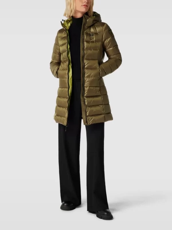 Blauer Usa Daunenjacke Mit Label-Patch – Olivgrün 1