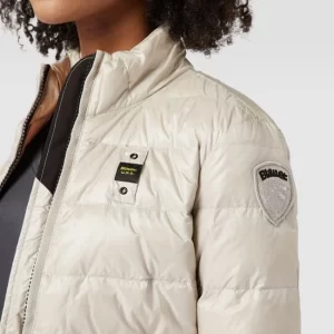 Blauer Usa Daunenjacke In Stepp-Optik – Silber 11