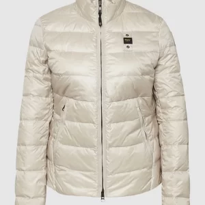 Blauer Usa Daunenjacke In Stepp-Optik – Silber 9