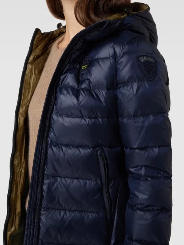 Blauer Usa Daunenjacke Mit Label-Patch – Dunkelblau 4