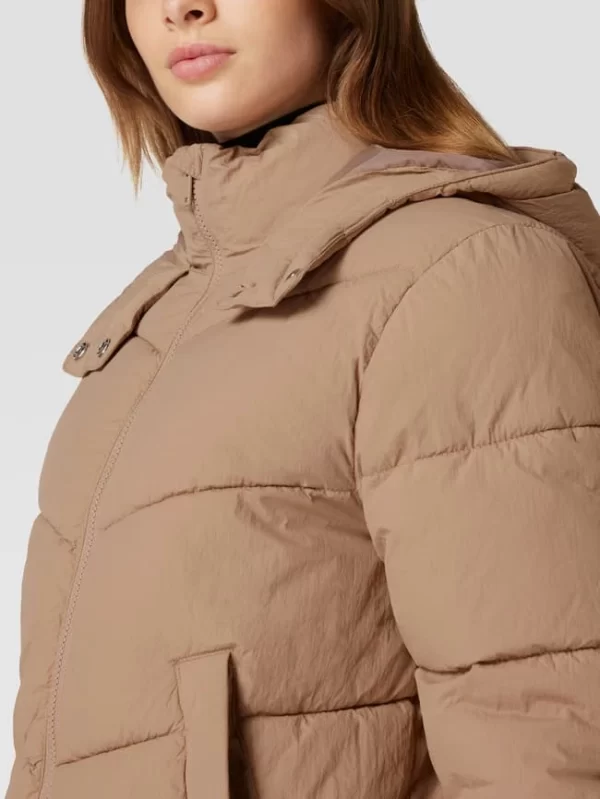 Pieces Steppjacke Mit Kapuze – Taupe 4