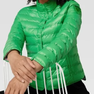 Blauer Usa Steppjacke Mit Label-Patch – Grün 11