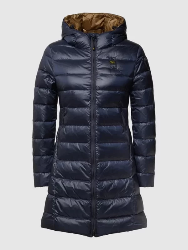 Blauer Usa Daunenjacke Mit Label-Patch – Dunkelblau 3