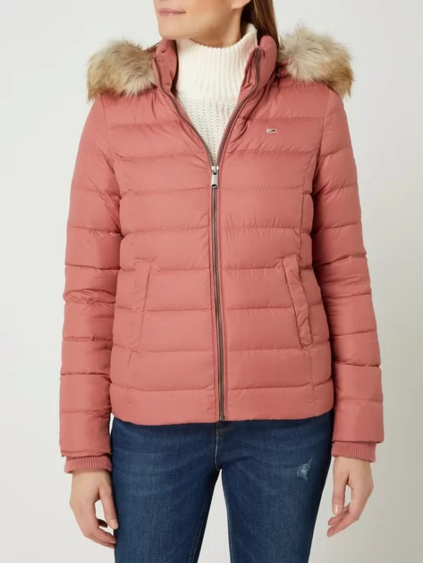 Tommy Jeans Daunenjacke Mit Webpelz – Altrosa 5