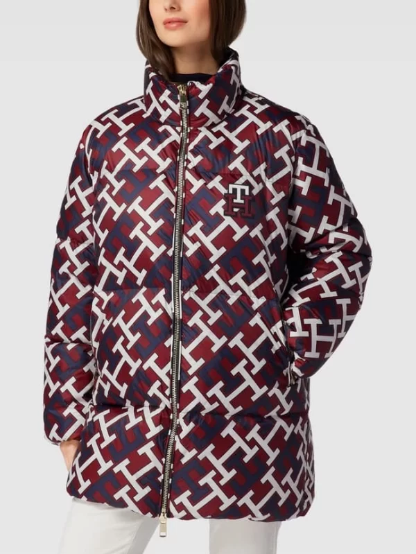 Tommy Hilfiger Daunenjacke Mit Allover-Muster Modell ‘MONOGRAM’ – Bordeaux Rot 5