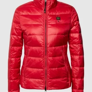 Blauer Usa Daunenjacke Mit Brand-Detail – Rot 9