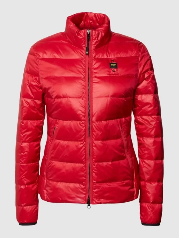 Blauer Usa Daunenjacke Mit Brand-Detail – Rot 3