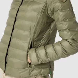 Blauer Usa Steppjacke Mit Label-Patch – Olivgrün 11