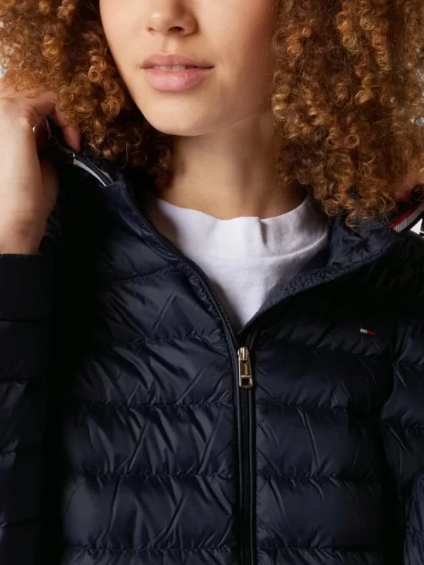 Tommy Hilfiger Daunenjacke In Stepp-Optik Mit Kapuze – Marineblau 4