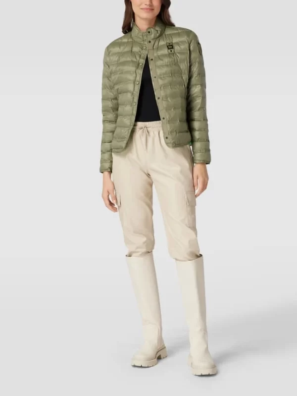 Blauer Usa Steppjacke Mit Label-Patch – Olivgrün 1