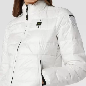 Blauer Usa Daunenjacke Mit Brand-Detail – Weiß 11