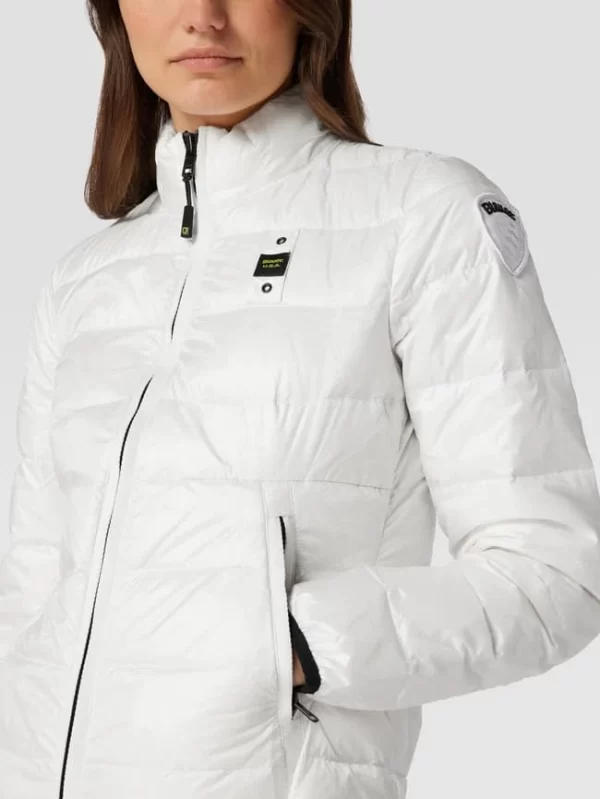 Blauer Usa Daunenjacke Mit Brand-Detail – Weiß 4