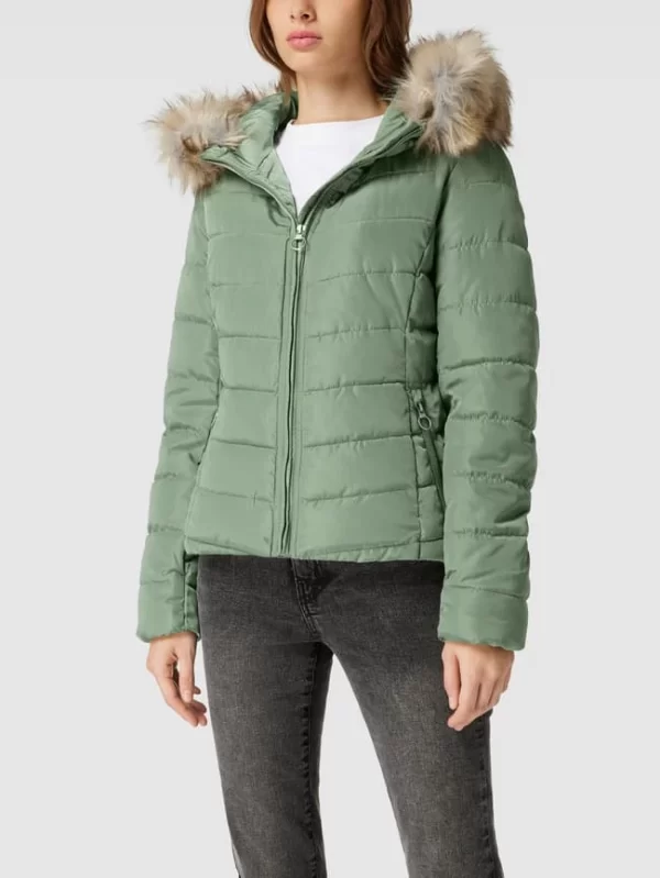 Only Steppjacke Mit Kunstpelzkragen Modell ‘ELLAN’ – Grün 5