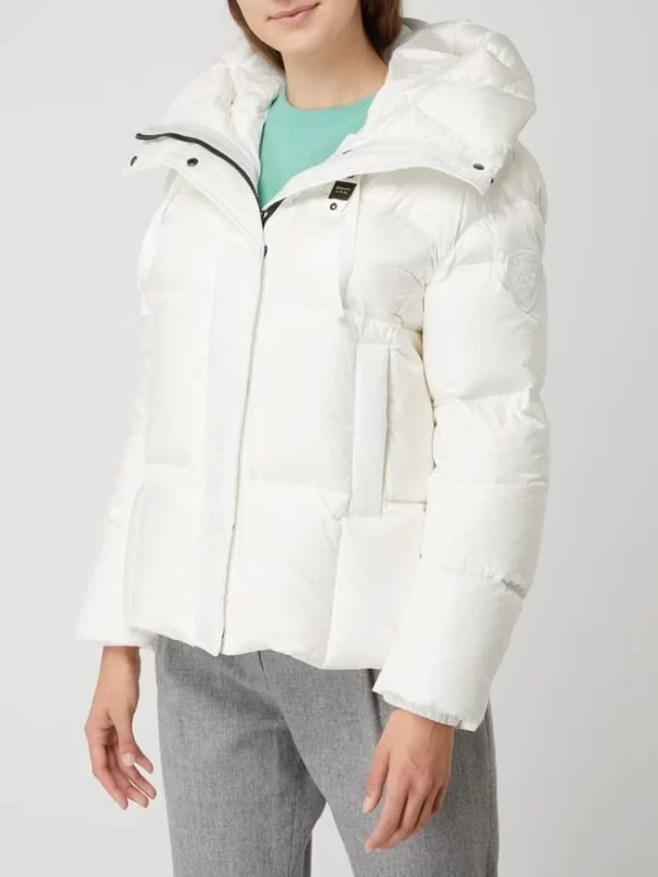 Blauer Usa Daunenjacke Mit Kapuze – Weiß 5