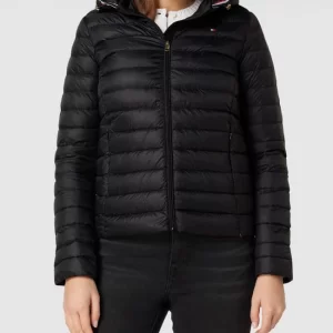 Tommy Hilfiger Daunenjacke In Stepp-Optik Mit Kapuze – Schwarz 13
