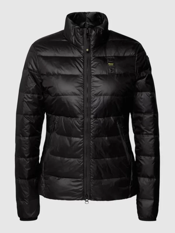 Blauer Usa Daunenjacke Mit Brand-Detail – Schwarz 3