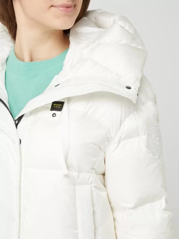 Blauer Usa Daunenjacke Mit Kapuze – Weiß 4