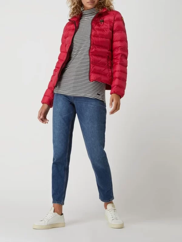 Blauer Usa Daunenjacke Mit Stehkragen – Pink 1