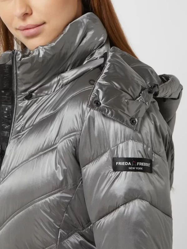 Frieda & Freddies Steppjacke Mit Abnehmbarer Kapuze – Mittelgrau 7
